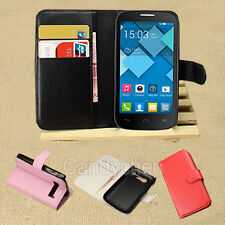 Capa flip suporte couro ecológico + filme LCD para Alcatel One Touch POP C1 C3 C5 C7, usado comprar usado  Enviando para Brazil