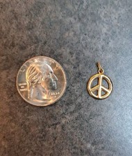 Pingente/charme autêntico de ouro amarelo 14k com placa de paz comprar usado  Enviando para Brazil