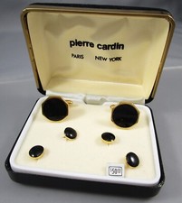 Usado, 6 peças novo na caixa PIERRE CARDIN hexágono tom dourado ônix abotoaduras e conjunto de parafusos prisioneiros comprar usado  Enviando para Brazil