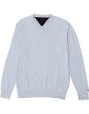 Suéter masculino Tommy Hilfiger gola V azul médio algodão AI06 comprar usado  Enviando para Brazil