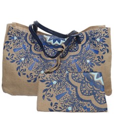 Używany, Oriflame, torebka, unisex (dorośli), beżowy/niebieski, 40, 14, 30 cm #GVx na sprzedaż  PL