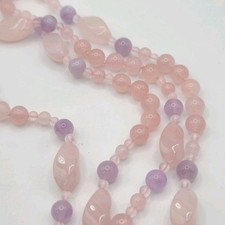 Pink stone necklace for sale  Sully