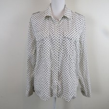 Blusa Nike feminina grande gola com botões manga longa branca preta bolinhas K109 comprar usado  Enviando para Brazil