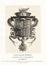 Litografia emblema brasão Mendonca Brasil Brasília 1869 comprar usado  Enviando para Brazil