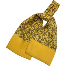 Cachecol HERMES gravata borboleta amarelo x azul bolsa acessórios arranjo de cabelo 100 seda louco comprar usado  Enviando para Brazil