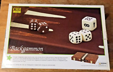CHH Games 18" Marrón y Blanco Backgammon Set Maletín Imitación Cuero Caja Original segunda mano  Embacar hacia Mexico
