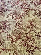 Antique French  Botanical Scenic Cherub Tapestry Jacquard Fabric ~ Golden Yellow comprar usado  Enviando para Brazil