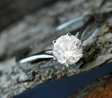 Usado, Anello di fidanzamento solitario 2,00 ct diamante tondo oro bianco 14 kt... comprar usado  Enviando para Brazil
