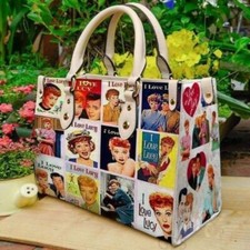 Bolsa de mão de couro personalizada, coleção capa pôster I Love Lucy bolsa de couro, usado comprar usado  Enviando para Brazil