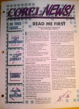 Corel News!, edição de estreia. Boletim informativo trimestral para software CorelDRAW [1989] comprar usado  Enviando para Brazil