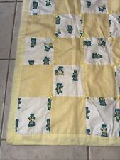 Cobertor de bebê vintage feito à mão colcha de retalhos ursinhos de pelúcia 36 1/2” X 40 1/2” comprar usado  Enviando para Brazil