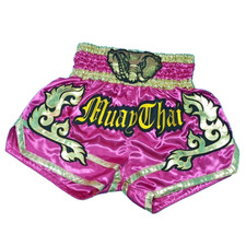 SHORTS MUAY THAI LUTA KICK BOXE MMA ROSA FEMININO MENINA ELEFANTE TAMANHO L CETIM comprar usado  Enviando para Brazil