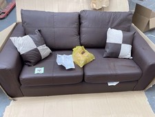 Seater brown leather for sale  LONDON