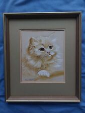 Persian cat watercolour for sale  LONDON