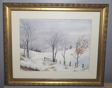 Acuarela de Invierno Gauldry Gayside Fife Escena de Invierno 58x48cm Firmada Enmarcada  segunda mano  Embacar hacia Mexico