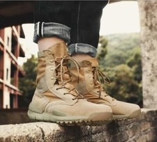 Botas tácticas militares caqui negras para hombre ejército del desierto SWAT zapatos de senderismo caza segunda mano  Embacar hacia Mexico