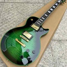 Guitarra elétrica LP de alta qualidade, folheado flamejado personalizado figurado Green Widow Burst, usado comprar usado  Enviando para Brazil