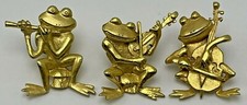 JJ Jonette Vintage Sapo Banda Música Conjunto de 3 Pinos Tom Dourado Flauta Violino Baixo comprar usado  Enviando para Brazil
