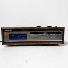Rádio despertador digital vintage Sony Dream Machine ICF-C70W grão de madeira testado, usado comprar usado  Enviando para Brazil