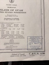 Carta Náutica da Ilha de Guam, Original 1972, Marinha dos EUA, USS Proteus AS-19, Boa comprar usado  Enviando para Brazil
