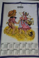 Ścierka kuchenna Kalendarz 1999 vintage kitchen tea towel callendar na sprzedaż  PL