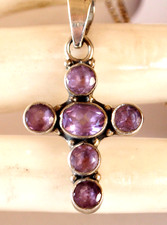 Amethyst kreuz 925er gebraucht kaufen  Aschaffenburg
