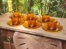 Conjunto de 6 xícaras e pires de café vintage retrô Duralex âmbar chá comprar usado  Enviando para Brazil