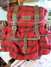 Nova Mochila Vintage LL BEAN Xadrez Couro Marrom Grande 20".  #9 comprar usado  Enviando para Brazil