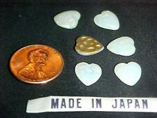 12 CORAÇÕES DE OPALA BRANCA DE VIDRO JAPONÊS VINTAGE 10mm. CABOCHÕES DE PLACA LISA L330, usado comprar usado  Enviando para Brazil