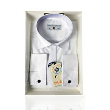 Camisa manga longa masculina infantil clássica premium colarinho branco abotoadura comprar usado  Enviando para Brazil