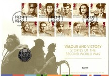 Cubierta de moneda sin circular 2025 GB 2025 Valor and Victory BU 50p PNC 1,5,25 segunda mano  Embacar hacia Mexico