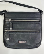 Bolsa carteiro Calvin Klein Saffiano couro pebbled preta corpo cruzado tom prata comprar usado  Enviando para Brazil