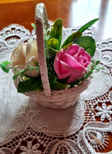 Blumenkörbchen weiß kunstblu gebraucht kaufen  Coswig