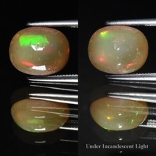 💎 Cabochão oval 2,28ct 10x8mm opala branca natural - flash colorido, gema da Etiópia comprar usado  Enviando para Brazil