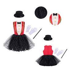 Fantasia de circo para meninas crianças vestido luvas uniforme carnaval tutu roupa, usado comprar usado  Enviando para Brazil