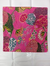 Designer indiano Algodão Kantha bordado Capa De Almofada Travesseiro caso feito à mão 16", usado comprar usado  Enviando para Brazil