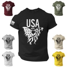 Camiseta masculina águia bandeira dos EUA veterana patriótica militar americana P-3XL, usado comprar usado  Enviando para Brazil