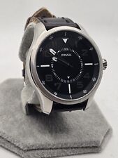 Usado, Relógio masculino Fossil FS-4458 – 46mm tom prata – pulseira de couro data – nova bateria comprar usado  Enviando para Brazil