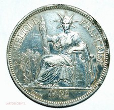 (FR1) Indochine Française, 1 Piastre 1902 ARGENT 20P990/8 na sprzedaż  Wysyłka do Poland