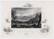 1849 New Hampshire WHITE MOUNTAINS Grabado Estampado ORIGINAL segunda mano  Embacar hacia Mexico