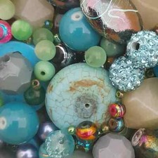 Upcycled green beads for sale  SALTBURN-BY-THE-SEA