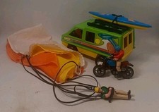 FISHER PRICE ADVENTURE PEOPLE DARE DEVIL SPORT VAN DIRT BIKES PARAQUEDISTA CANOA, usado comprar usado  Enviando para Brazil