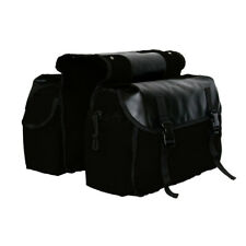 Bolsa de bagagem de mão de grande capacidade para motocicleta lona + couro lateral ferramenta preta comprar usado  Enviando para Brazil