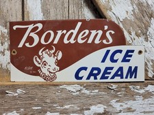 Placa de porcelana vintage de sorvete Bordens antiga fazenda leiteira leite cremoso vaca Elsie, usado comprar usado  Enviando para Brazil