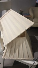 Par de 2 abajures plissados caixa creme Laura Ashley quadrado cônico de seda abajur de mesa comprar usado  Enviando para Brazil