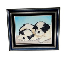 Pintura emoldurada em acrílico sobre tela original assinada dois filhotes Shih Tzu 16,5X19" comprar usado Pintura emoldurada em acrílico sobre tela original assinada dois filhotes Shih Tzu 16,5X19" comprar usado  Enviando para Brazil