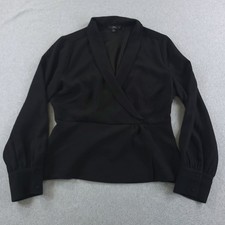Blusa J CREW Top Feminina 10 Preta Drapeada Faux-Wrap em 365 Crepe Manga Longa comprar usado Blusa J CREW Top Feminina 10 Preta Drapeada Faux-Wrap em 365 Crepe Manga Longa comprar usado  Enviando para Brazil