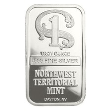 Barra de plata Northwest Territorial Mint 1 Troy OZ BU EE. UU. segunda mano  Embacar hacia Mexico