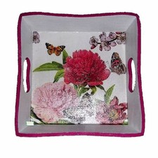 Plateau bois fleurs d'occasion  Eu