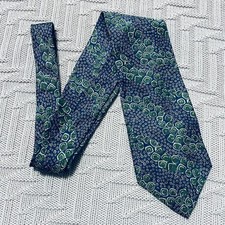 Gravata de seda italiana abstrata verde e azul Dior comprar usado  Enviando para Brazil